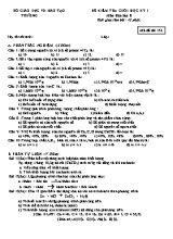 Bộ đề kiểm tra cuối học kỳ I môn Hóa học Lớp 8 - Năm học 2017-2018 (Có đáp án)